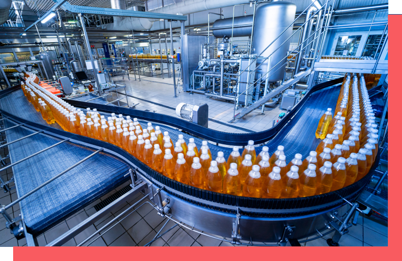 Image of food processing machinery with fried food items on a conveyor belt
